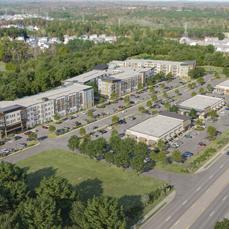 Project: Clover Village aerial rendering